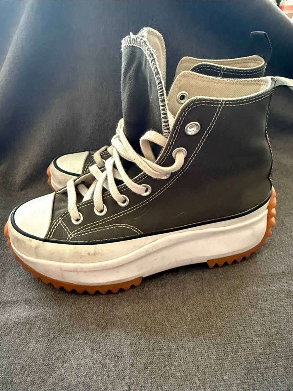 Converse Women’s High-Top Platform Sneakers in Olive and White